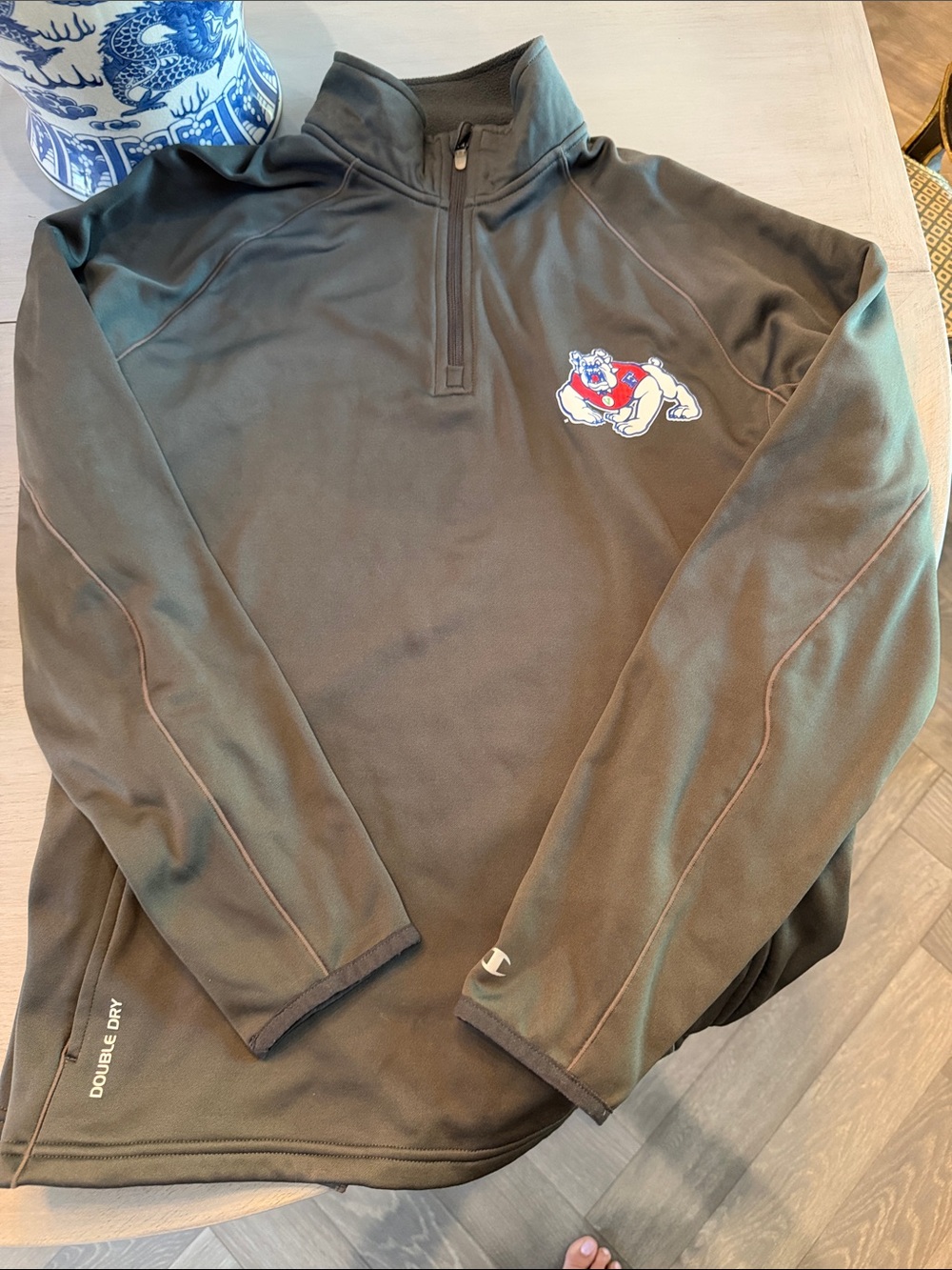 Fresno State Champion dark grey Quarter-Zip Performance Pullover
